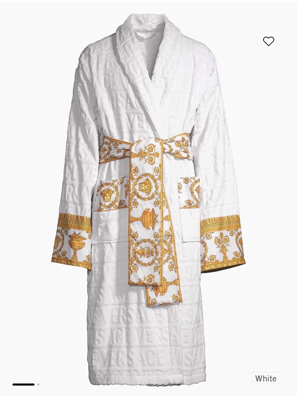 NEW Unisex White Versace Robe - Size Small